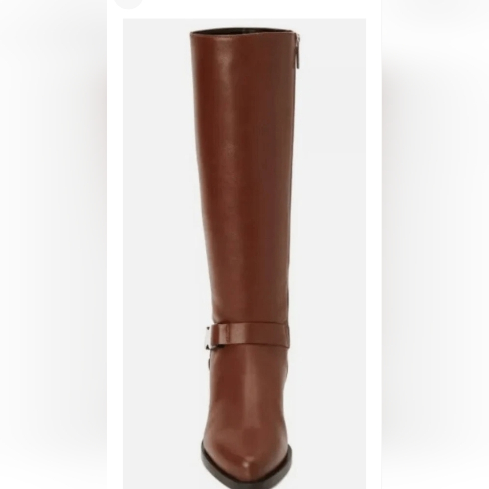 AQUATALIA Brown Leather Knee-High Boots,SZ 8 Made Italy. - Picture 2 of 4